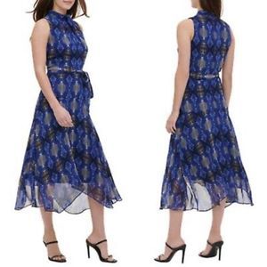 Calvin Klein Sleeveless Snake Print Midi Dress | Size 10